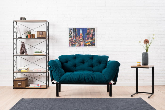 Atelier Del Sofa Sofá-Cama de 2 Plazas Nitta - Azul Petróleo Atelier Del Sofa Sofá-Cama de 2 Plazas Nitta - Azul Petróleo